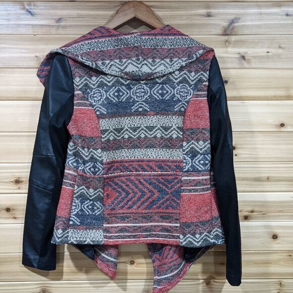 Daytrip Jacket Womens Medium Red Southwest Pattern Faux Leather Jacket - Picture 5 of 8